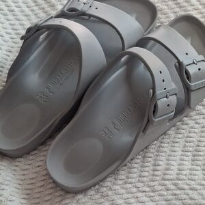 Birkenstock Light Gray Slide Sandals